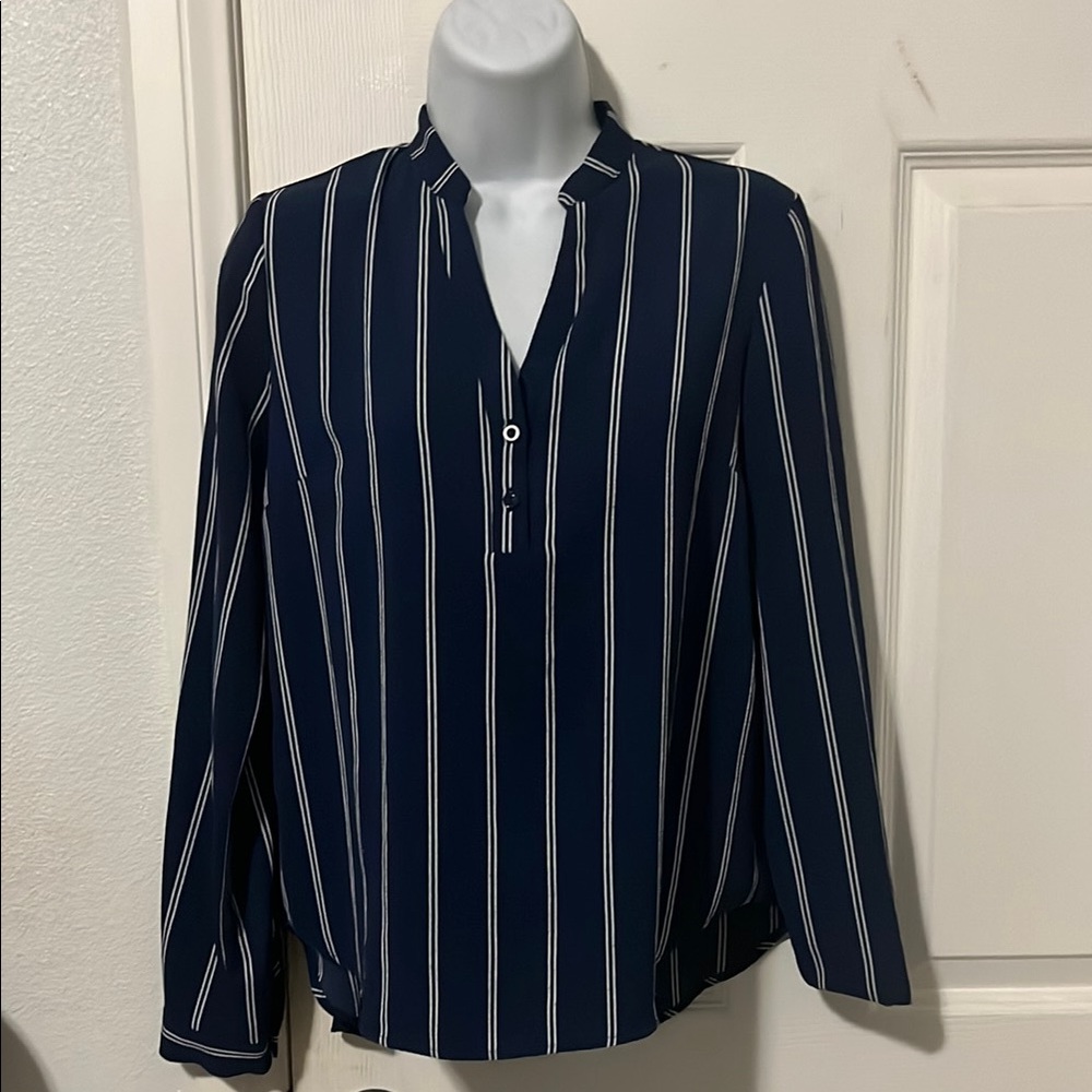Navy Striped women’s  Shirt- Forever 21  sz S